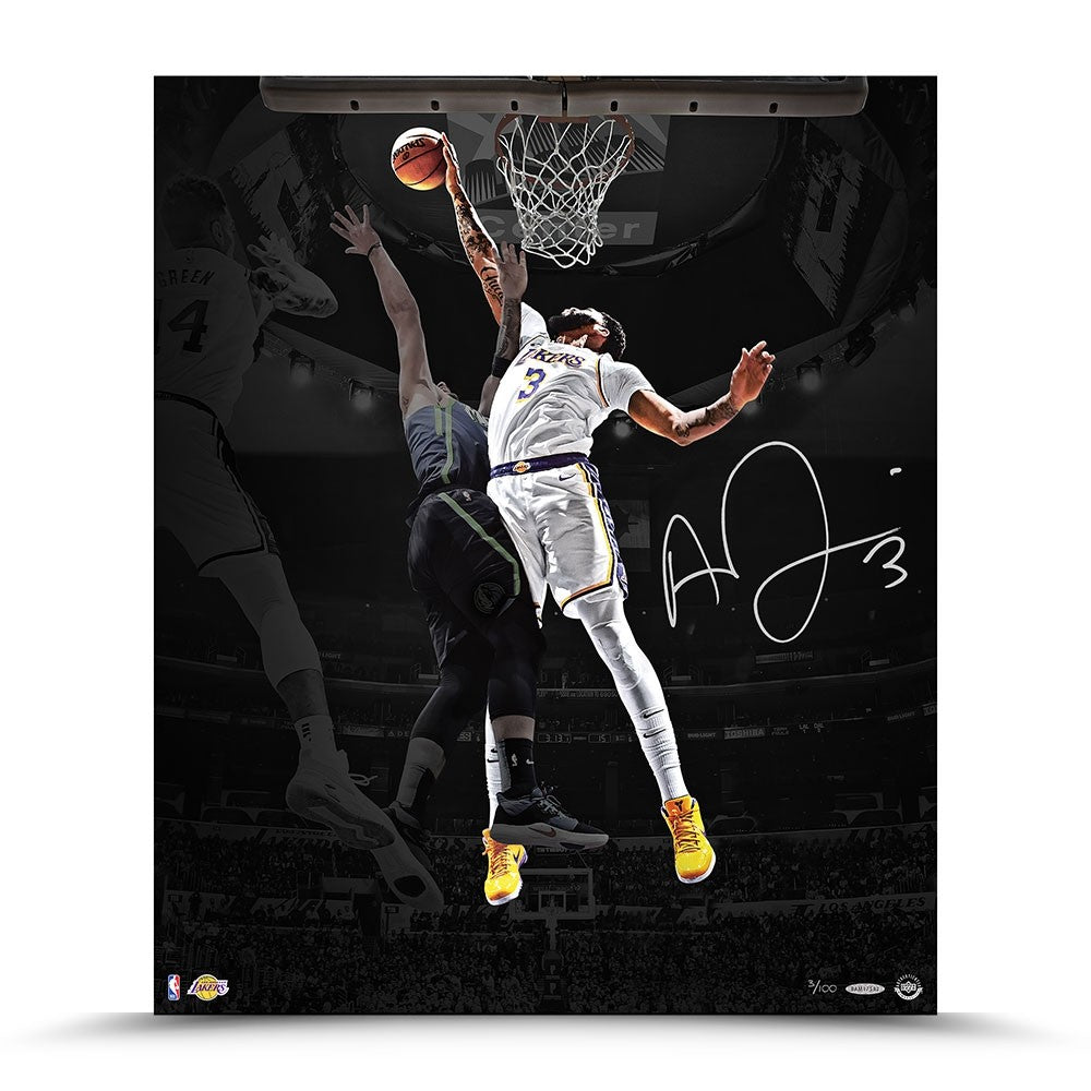 ANTHONY DAVIS Autographed Los Angeles Lakers "Rejection" 20" x 24" Photograph UDA LE 100
