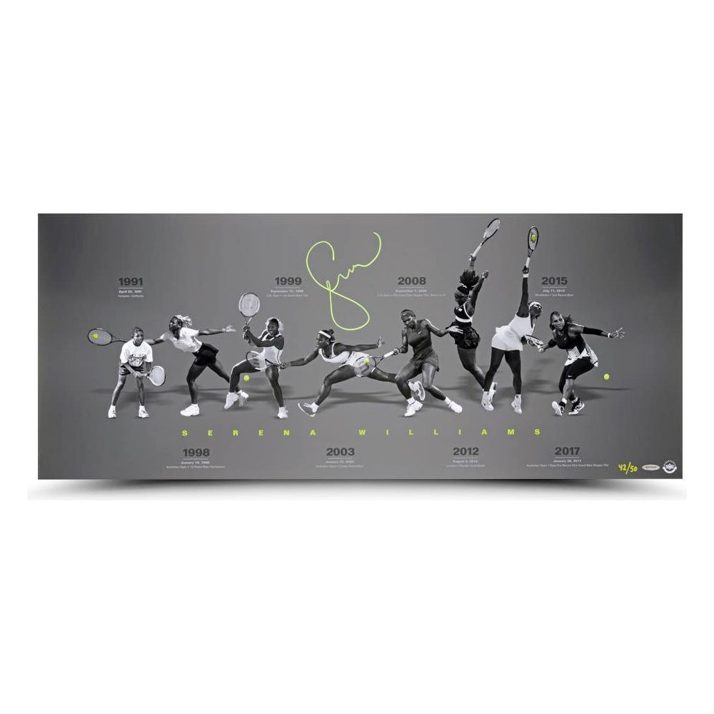 SERENA WILLIAMS Autographed “Humble Beginnings” 36x15 Photo UDA