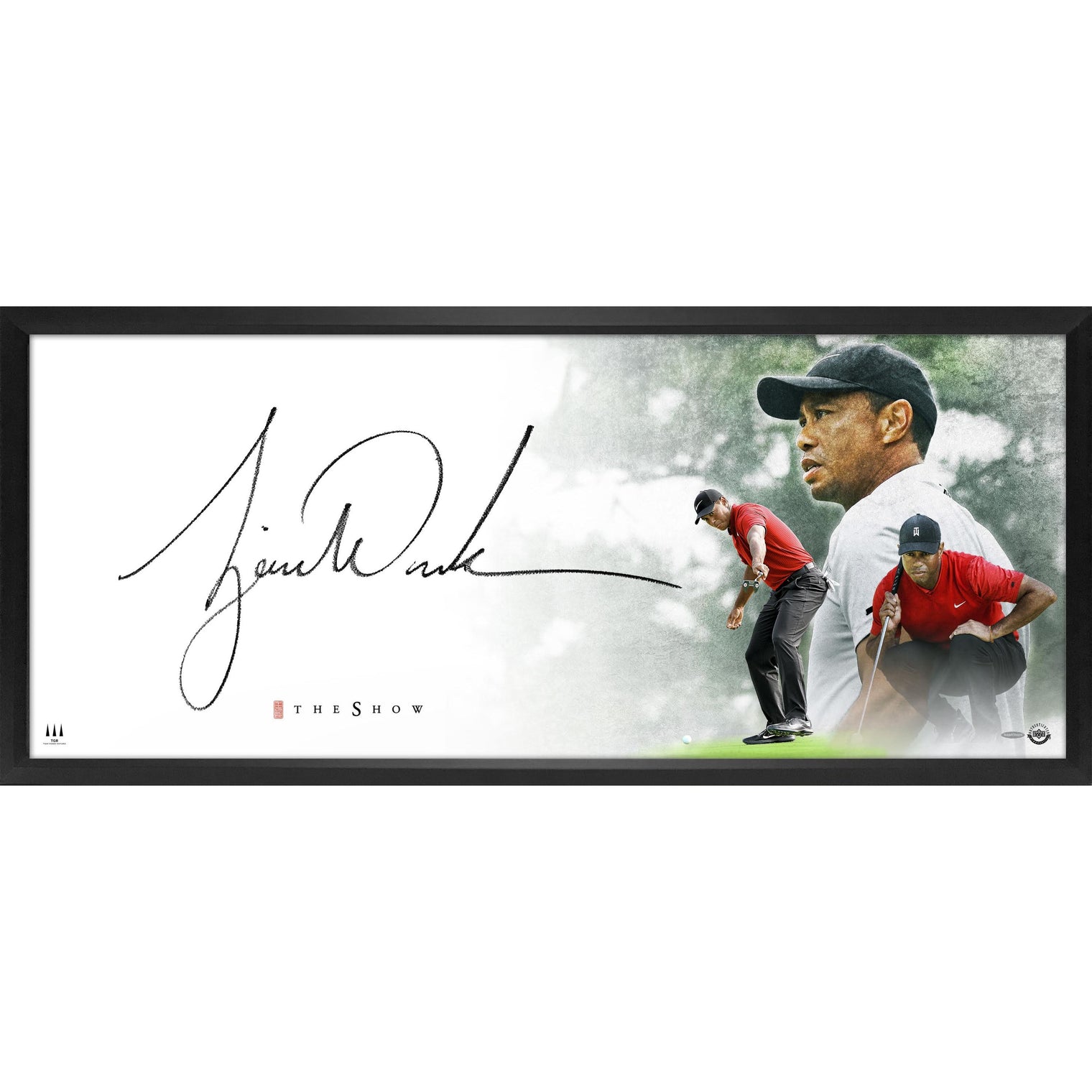 TIGER WOODS Autographed "Masterpiece" The Show 44" x 18" Display UDA