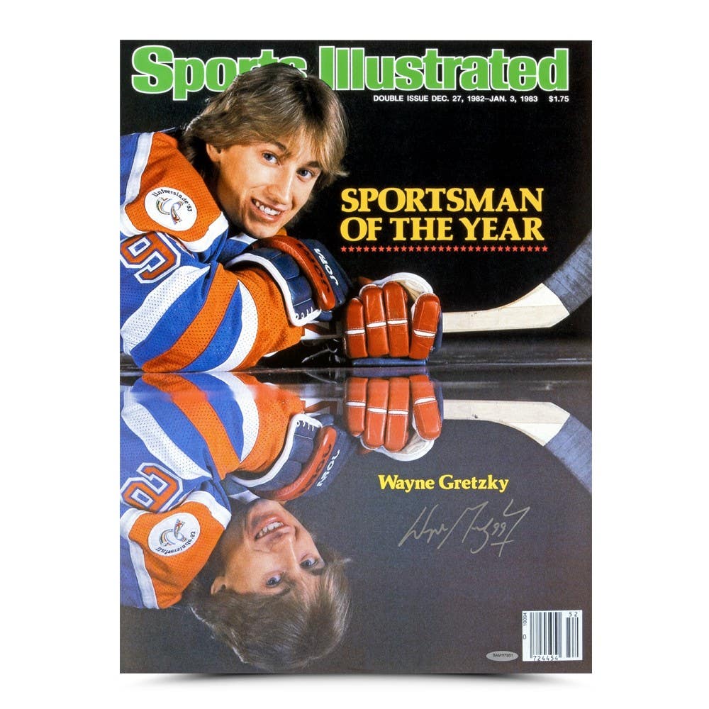 WAYNE GRETZKY Autographed Edmonton Oilers Sports Illustrated 1982 Sportsman of the Year Cover Print 15x20 UDA
