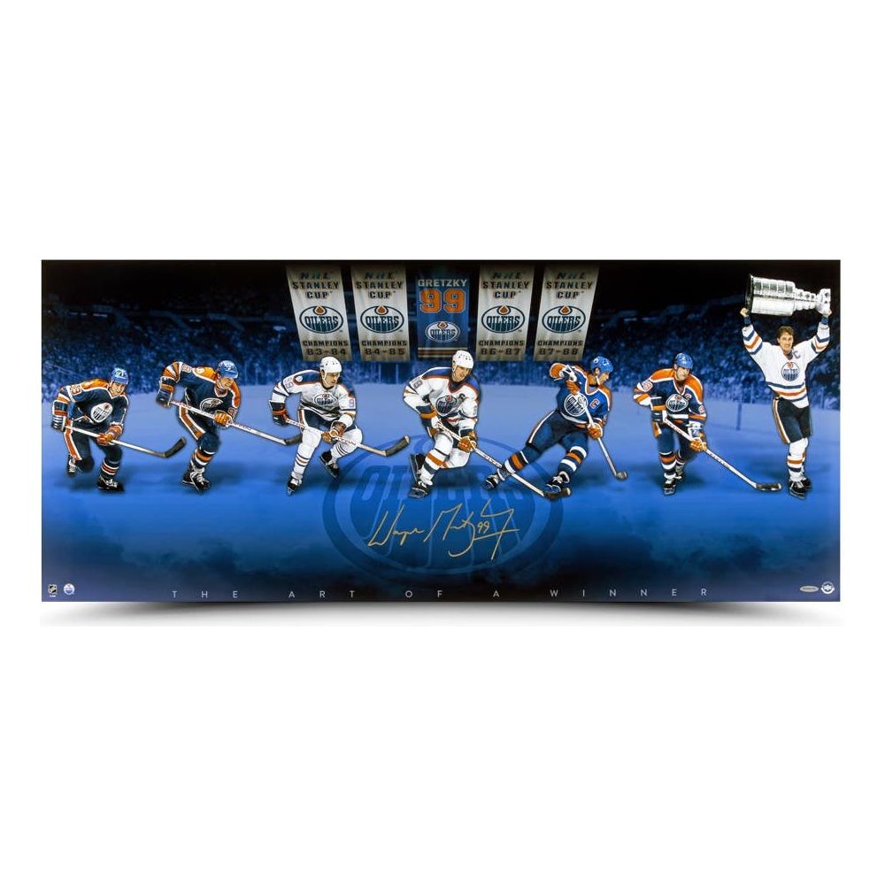 WAYNE GRETZKY Autographed Edmonton Oilers “The Art of a Winner” 42x18 Photo UDA