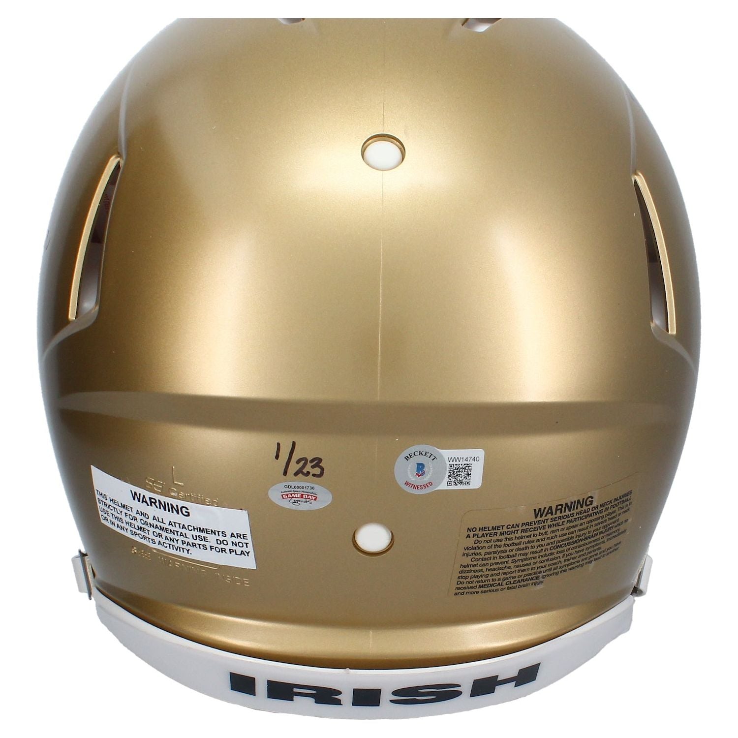 Kyren Williams Autographed Play Like A Champion Authentic Helmet Beckett LE 1/23