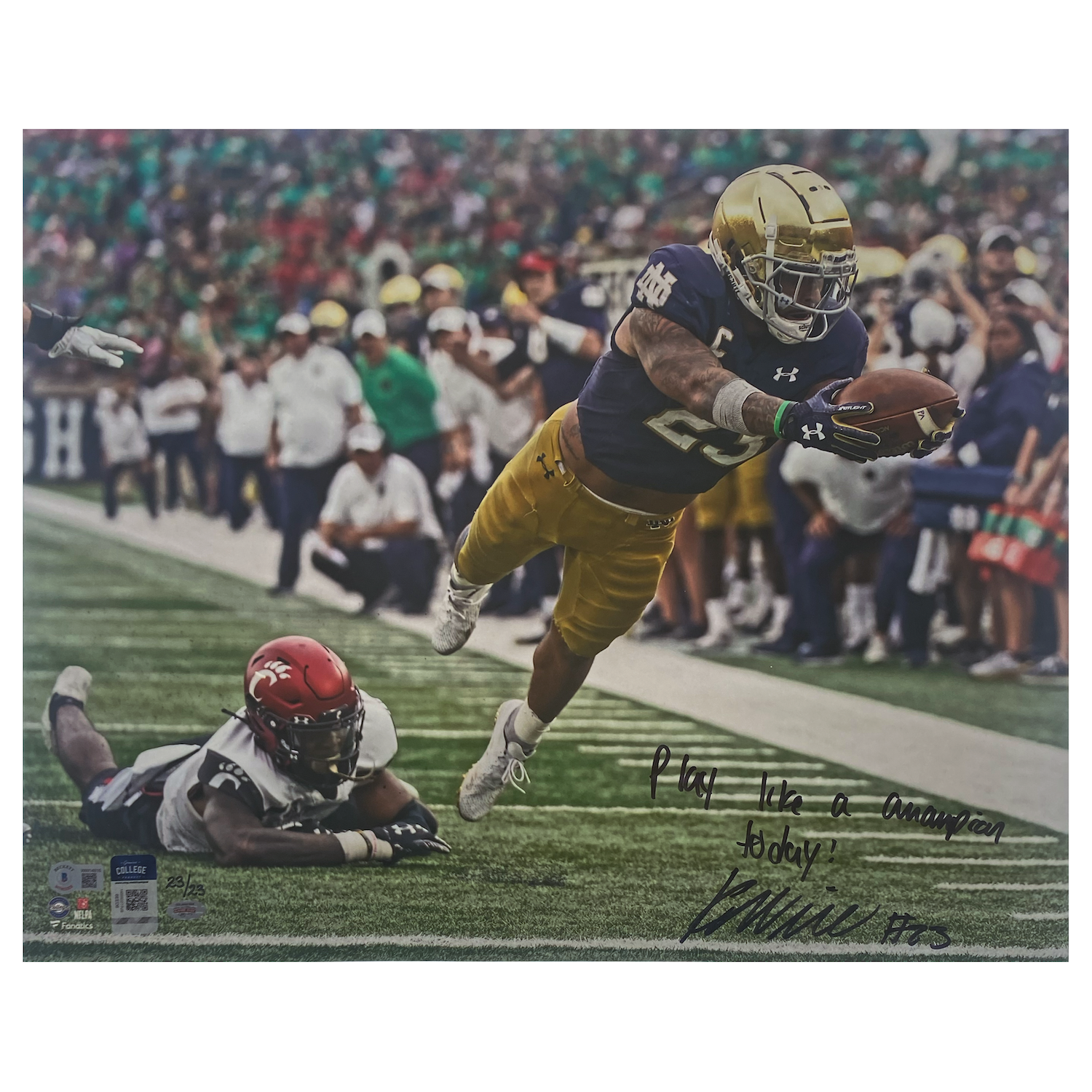 Kyren Williams Autographed / Inscribed 16" x 20" Photo Beckett / GDL LE 23/23