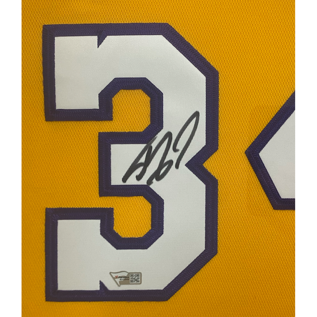 Shaquille O'Neal Autographed Los Angeles Lakers M&N 34" x 42" Framed Jersey Fanatics