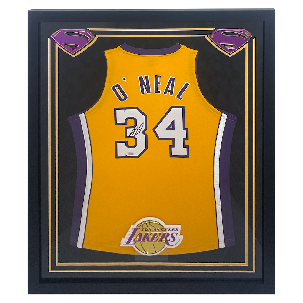 Shaquille O'Neal Autographed Los Angeles Lakers M&N 34" x 42" Framed Jersey Fanatics