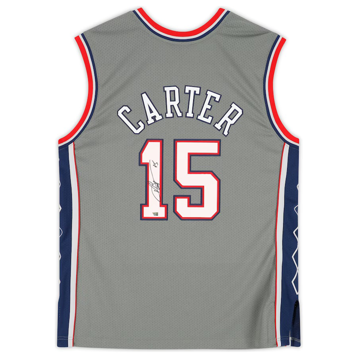 Vince Carter Autographed Toronto Raptors Authentic M&N 2004-05 Gray Jersey Fanatics