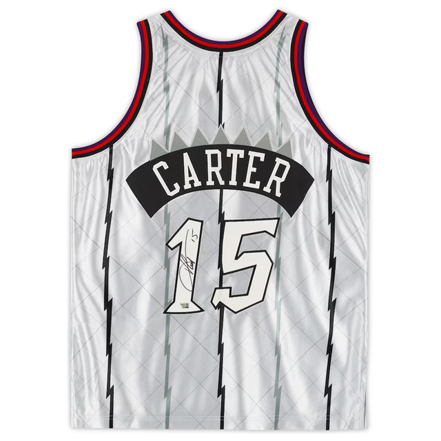 Vince Carter Autographed Toronto Raptors M&N Platinum Swingman Jersey Fanatics