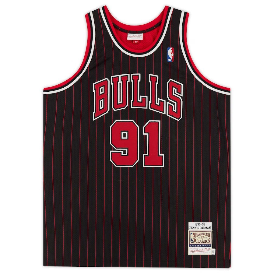 Dennis Rodman Autographed Chicago Bulls Pinstripe Authentic Jersey Fanatics