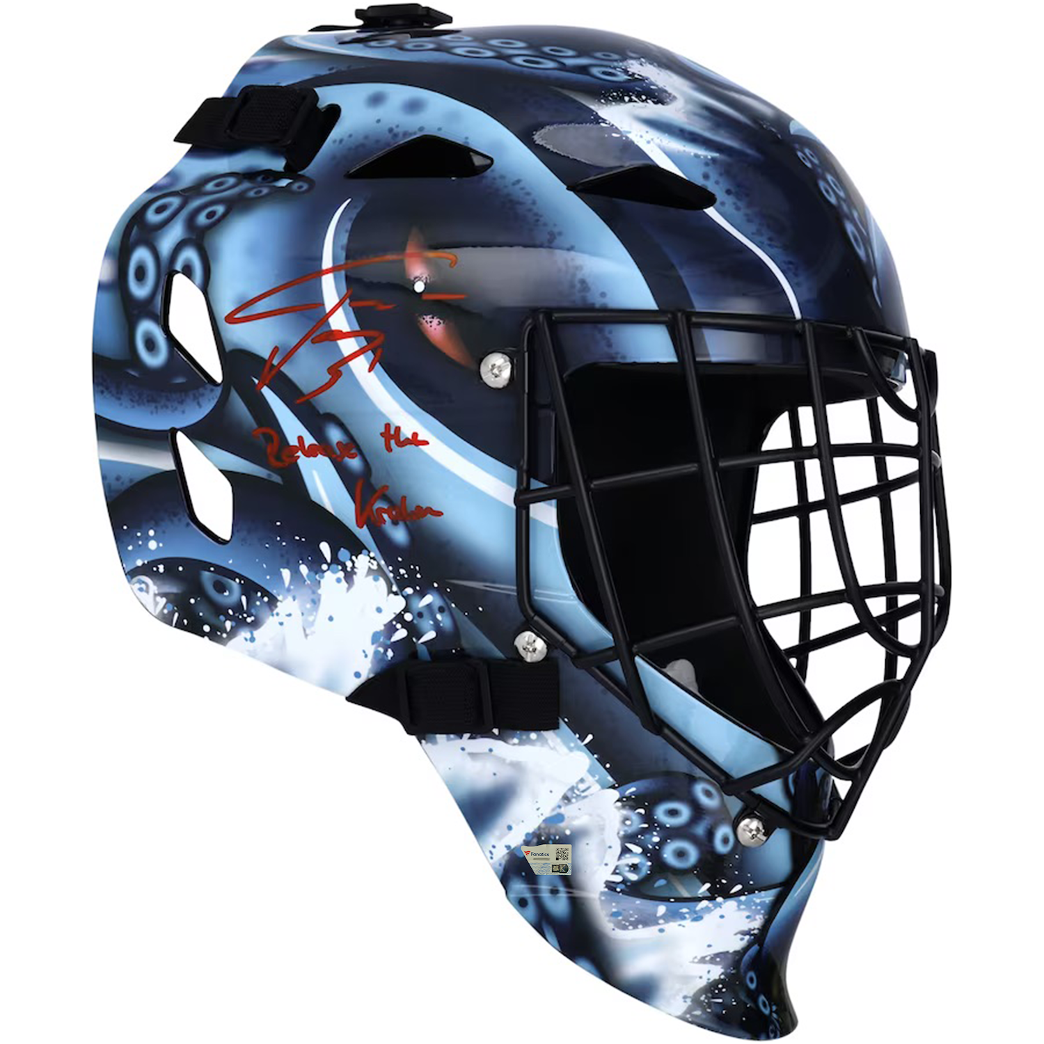Philipp Grubauer Autographed Seattle Kraken "Release The Kraken" Full Size Goalie Mask Fanatics