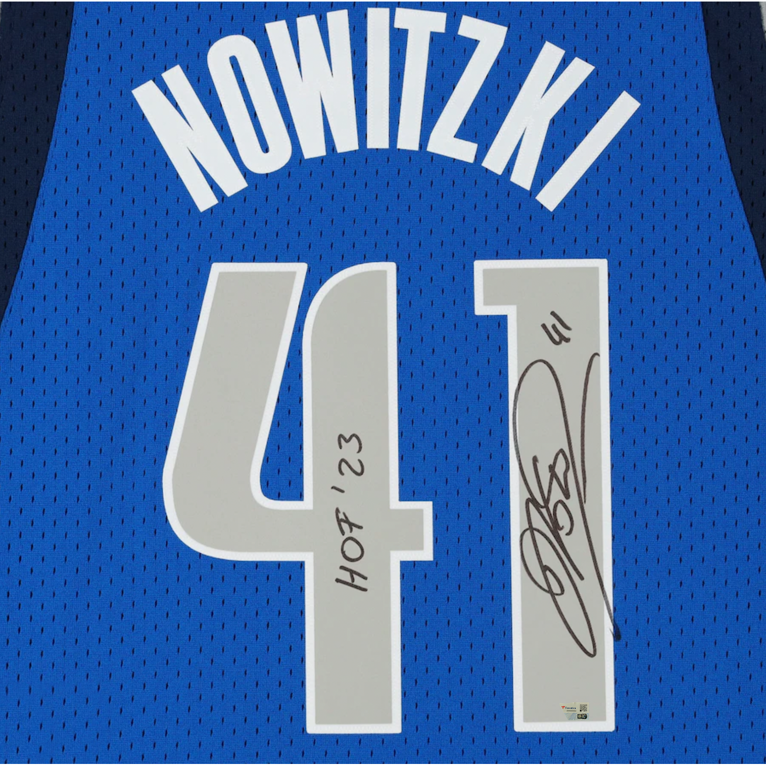 Dirk Nowitzki Autographed "HOF 23" Dallas Mavericks 1998 Blue Nike Jersey Fanatics