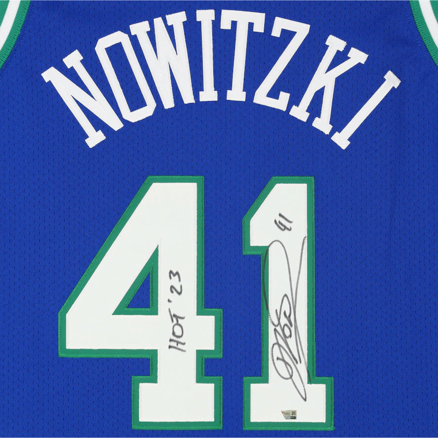 Dirk Nowitzki Autographed "HOF 23" Dallas Mavericks Blue Authentic Jersey Fanatics