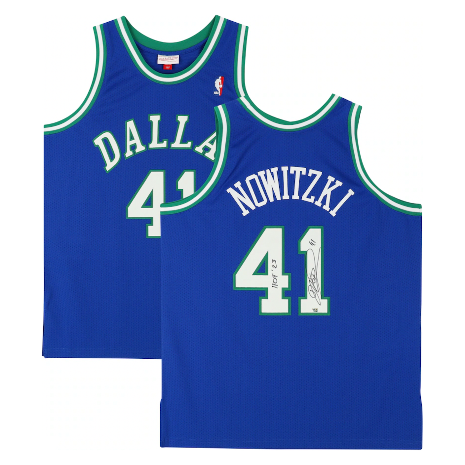 Dirk Nowitzki Autographed "HOF 23" Dallas Mavericks Blue Authentic Jersey Fanatics
