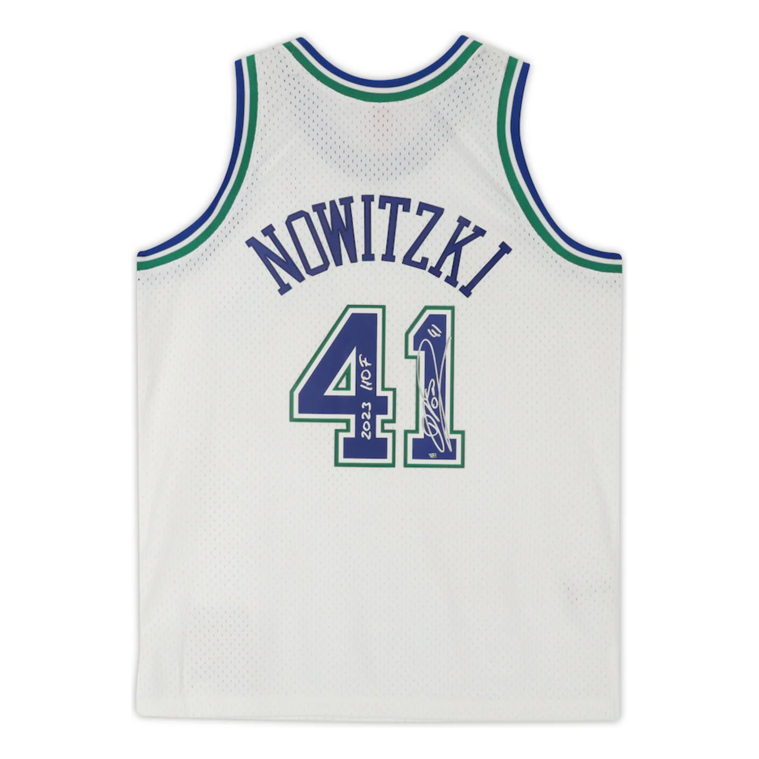 Dirk Nowitzki Autographed "HOF 23" Dallas Mavericks 1998 White Nike Jersey Fanatics