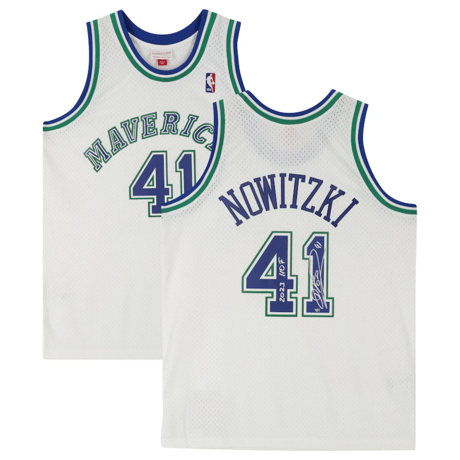 Dirk Nowitzki Autographed "HOF 23" Dallas Mavericks 1998 White Nike Jersey Fanatics