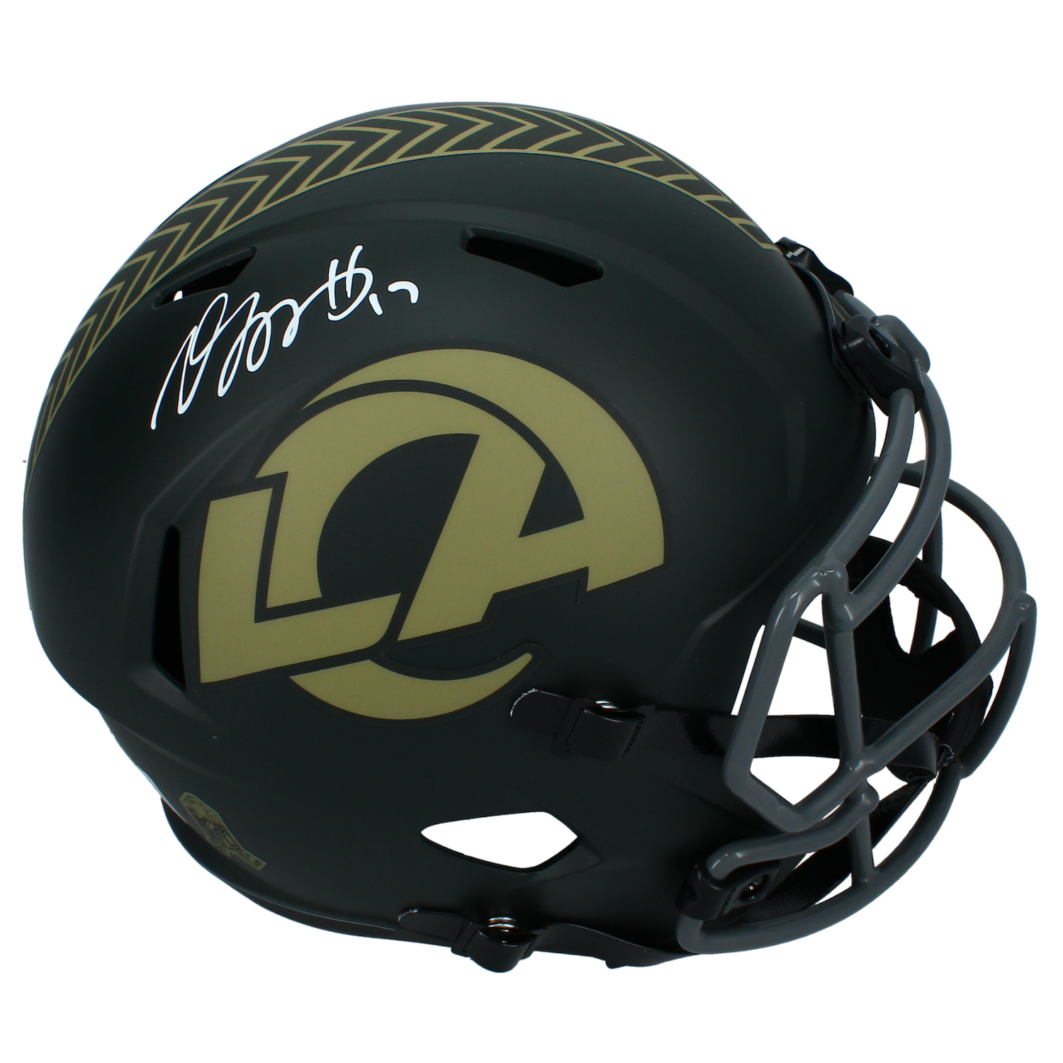 Davante Adams Autographed Rams 2025 Salute to Service Full Size Helmet Beckett