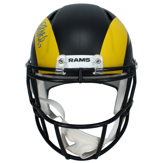 Davante Adams Autographed Rams Black Rivalries Full Size Speed Helmet Beckett