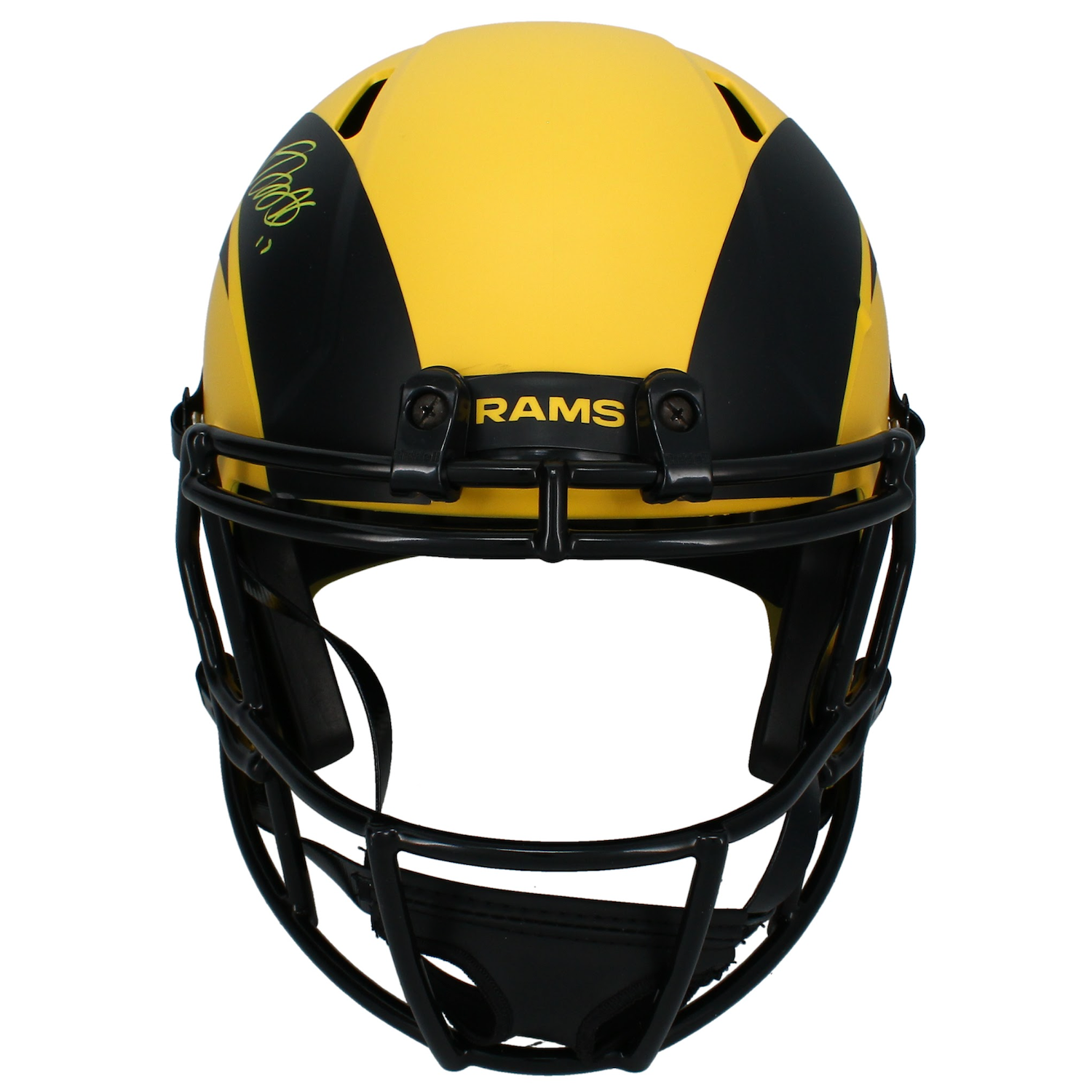 Davante Adams Autographed Rams 'RAVE' Full Size Speed Helmet Beckett