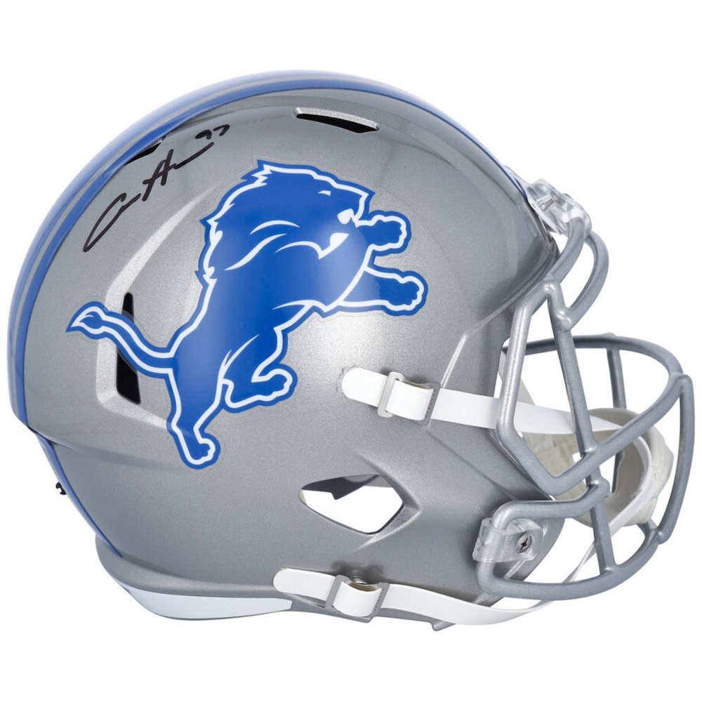 AIDAN HUTCHINSON Autographed Detroit Lions Full Size Speed Helmet FANATICS