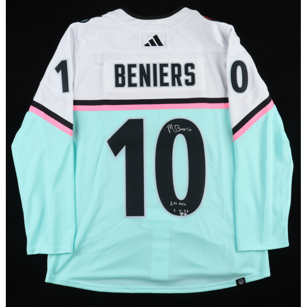 Matty Beniers Autographed "1st ASG." Seattle Kraken 2023 Adidas All-Star Jersey Fanatics
