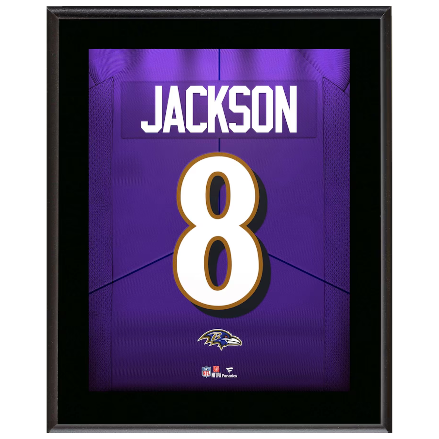 Lamar Jackson Ravens 10.5" x 13" Jersey Style Number "8" Sublimated Plaque