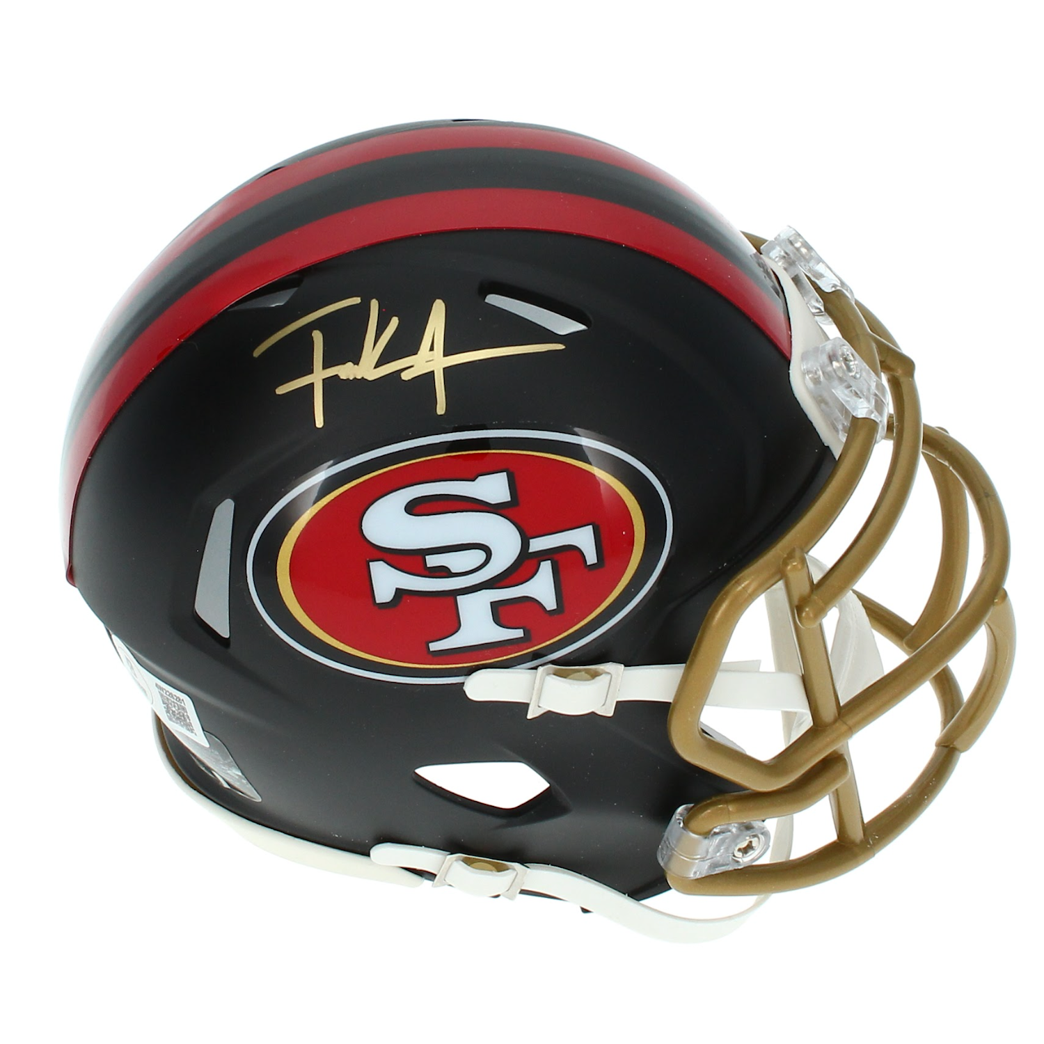 Frank Gore Autographed San Francisco 49ers Rivalries Mini Speed Helmet Beckett