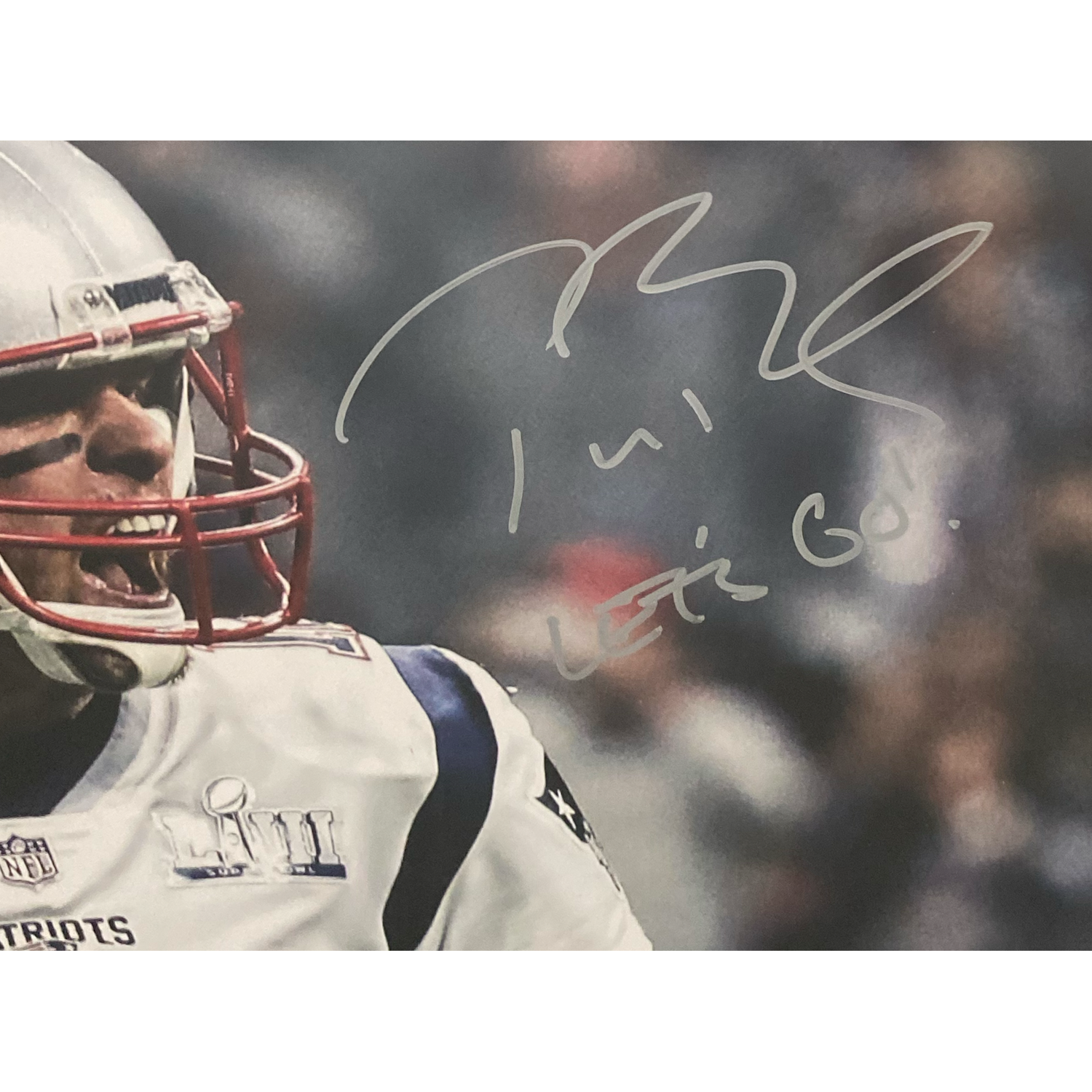 Tom Brady Autographed "Let's Go!" 20" x 24" SB Plaque 34" x 31" Framed Photo Fanatics