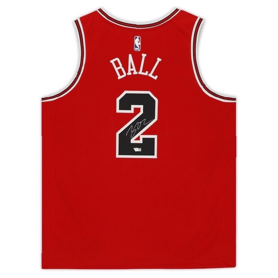 LONZO BALL Autographed Chicago Bulls Nike Red Jersey FANATICS