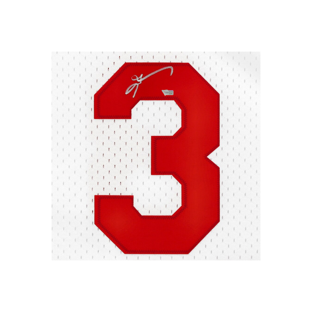 ALLEN IVERSON Autographed Philadelphia 76ers White / Red Jersey FANATICS