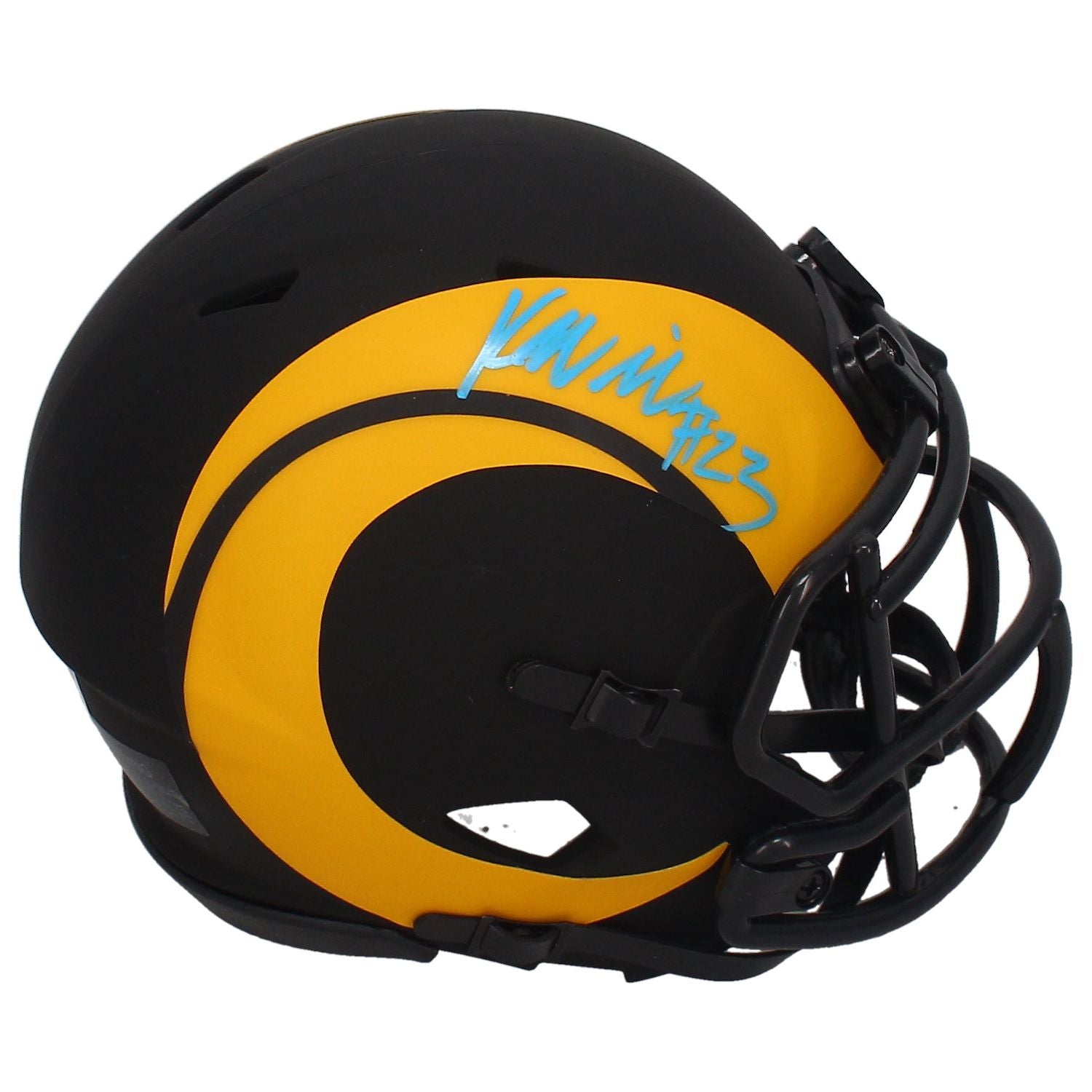 Kyren Williams Autographed Rams Eclipse Mini Speed Helmet Beckett