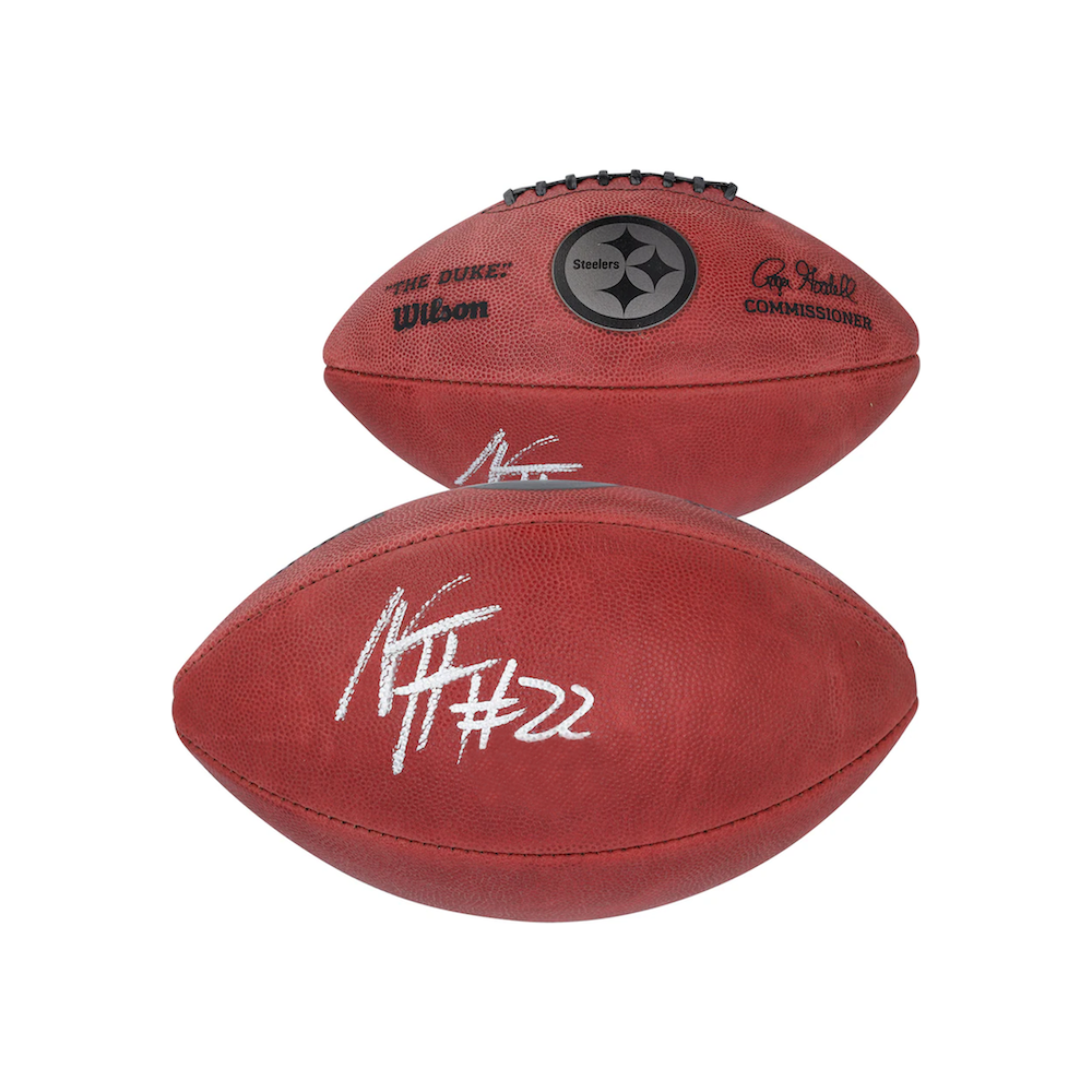 Najee Harris Autographed Duke Metallic Steelers Logo Football Fanatics