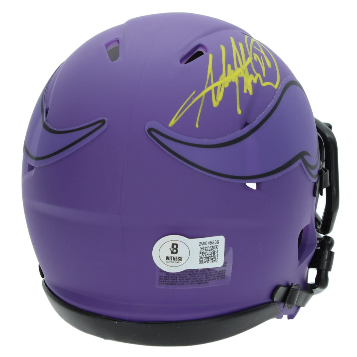 Adrian Peterson Autographed Minnesota Vikings RAVE Speed Mini Helmet Beckett
