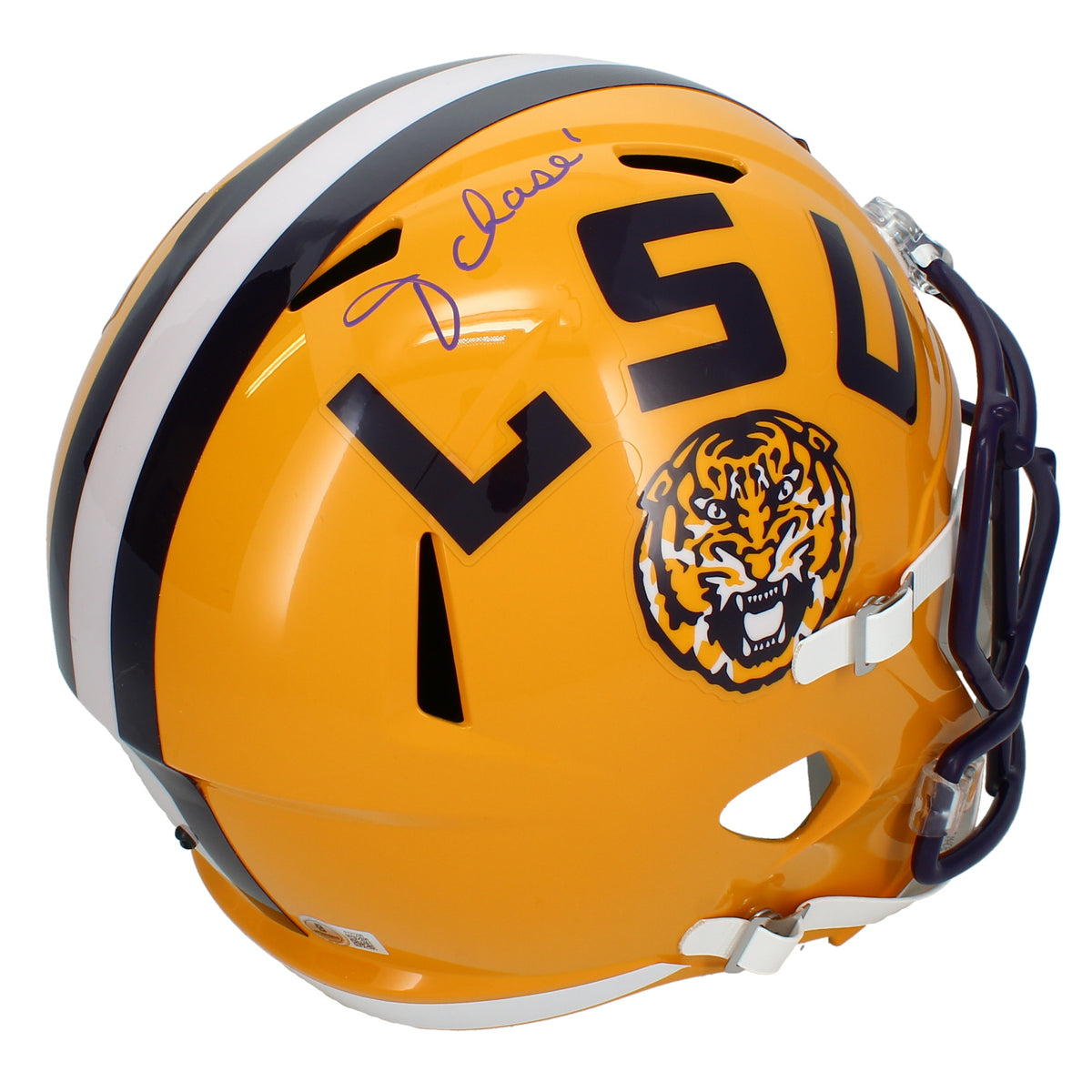 Ja'Marr Chase Autographed LSU Tigers Speed Full Size Helmet Beckett Witnessed