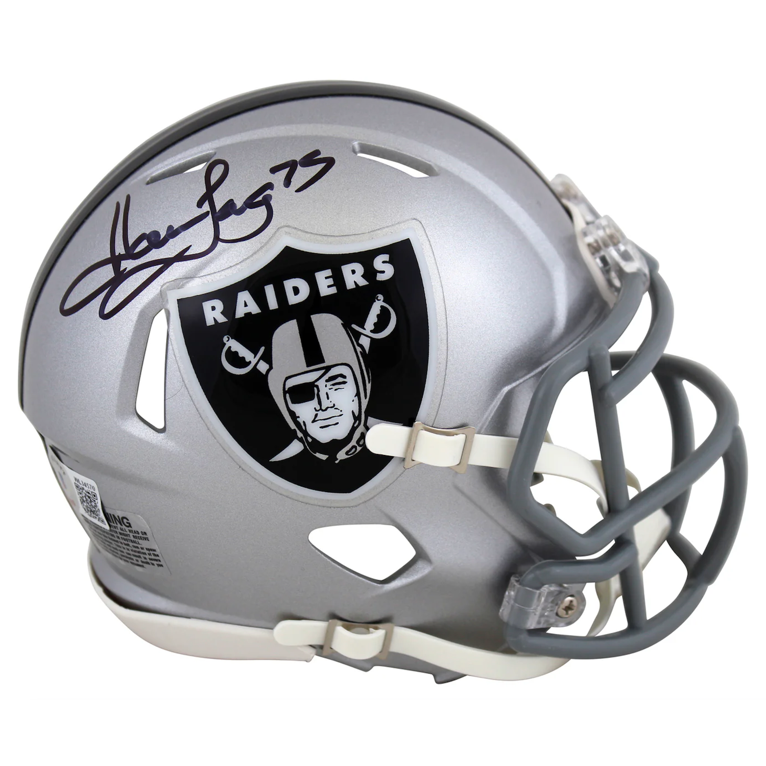 Howie Long Autographed Las Vegas Raiders Mini Speed Helmet Beckett