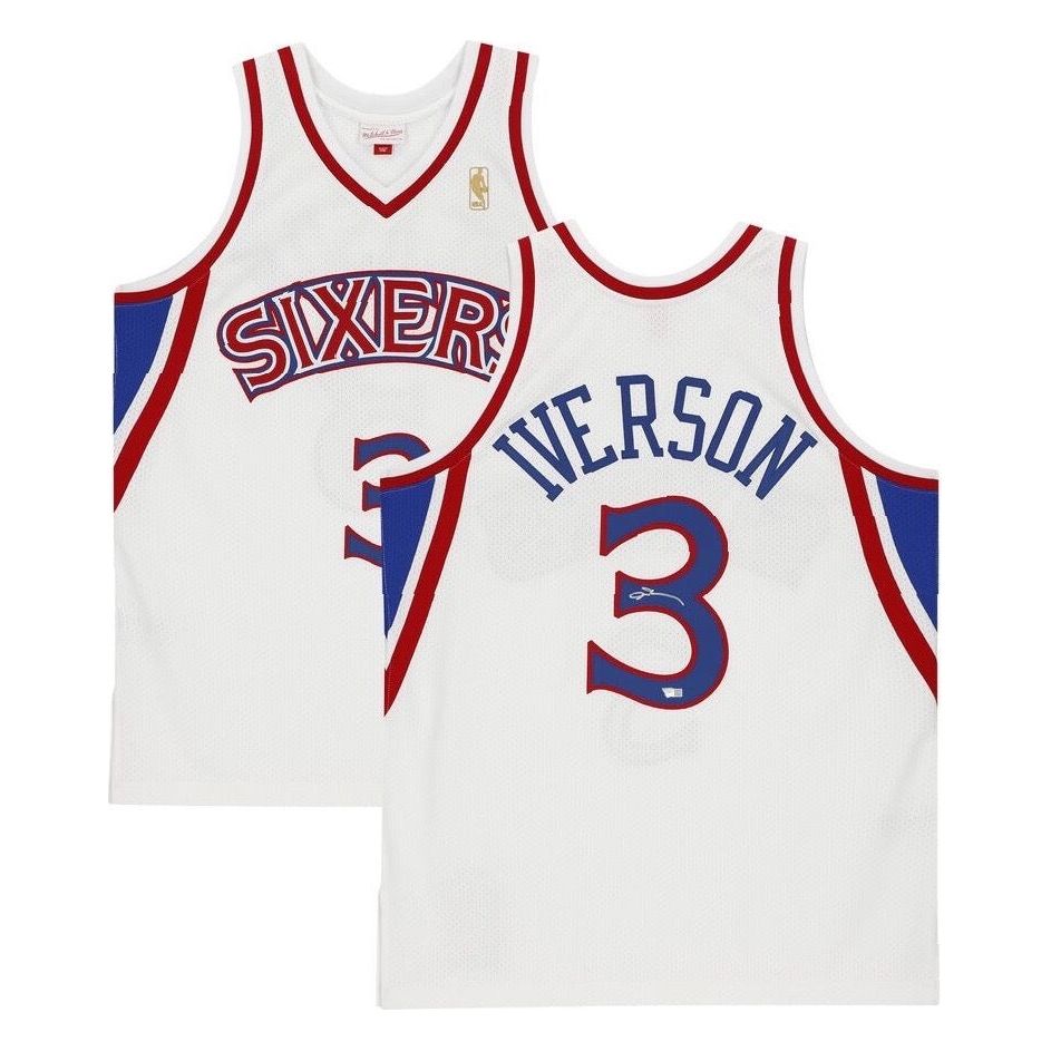 ALLEN IVERSON Autographed Philadelphia 76ers White Authentic Jersey FANATICS