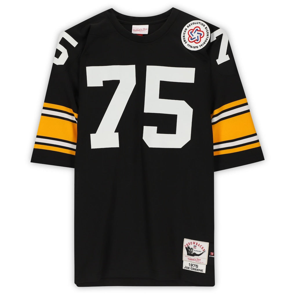 Joe Greene Autographed/Inscribed "HOF 87" Pittsburgh Steelers Mitchell & Ness Black Authentic Jersey Fanatics