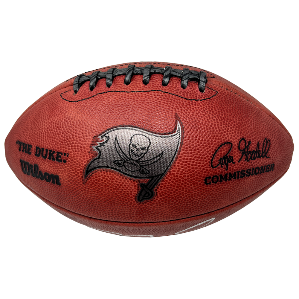 TOM BRADY Autographed "Let's Go" Duke Bucs Metallic Logo Football FANATICS LE 12