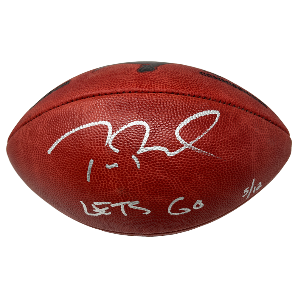 TOM BRADY Autographed "Let's Go" Duke Bucs Metallic Logo Football FANATICS LE 12