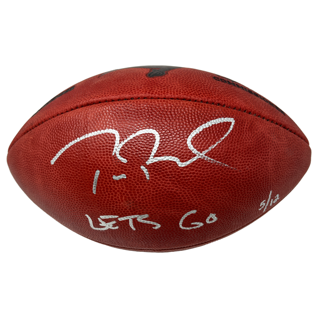 TOM BRADY Autographed "Let's Go" Duke Bucs Metallic Logo Football FANATICS LE 12