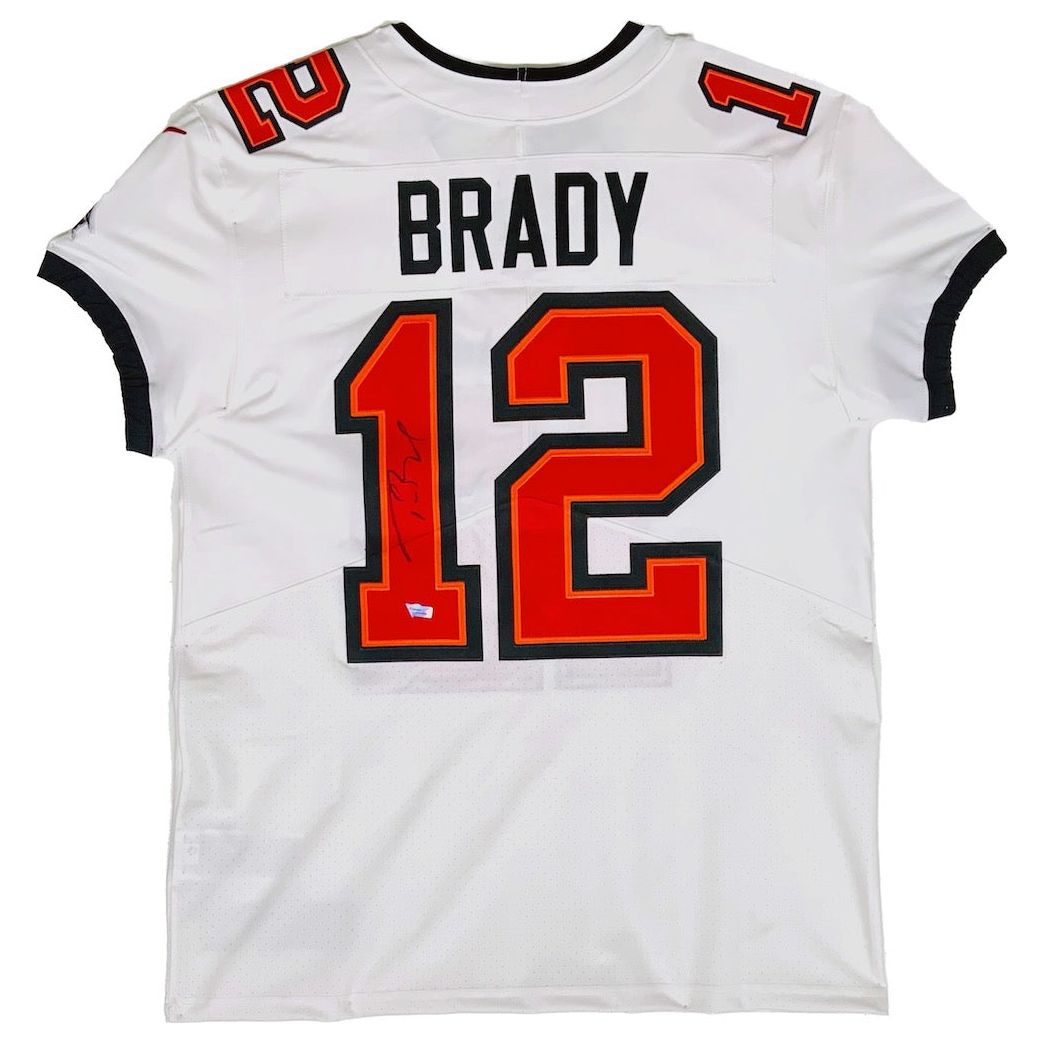 TOM BRADY Autographed Tampa Bay Buccaneers Nike Elite White Jersey FANATICS