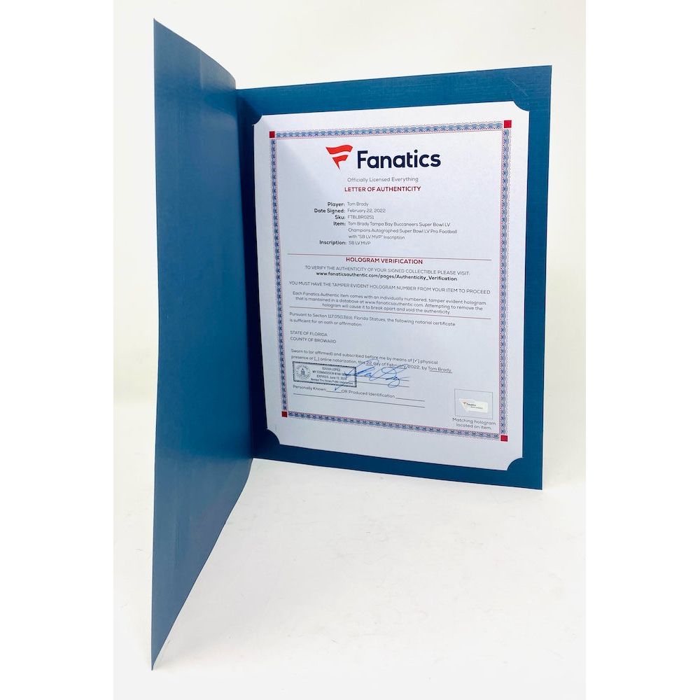 TOM BRADY Autographed "SB LV MVP" Authentic SB LV Official Football FANATICS