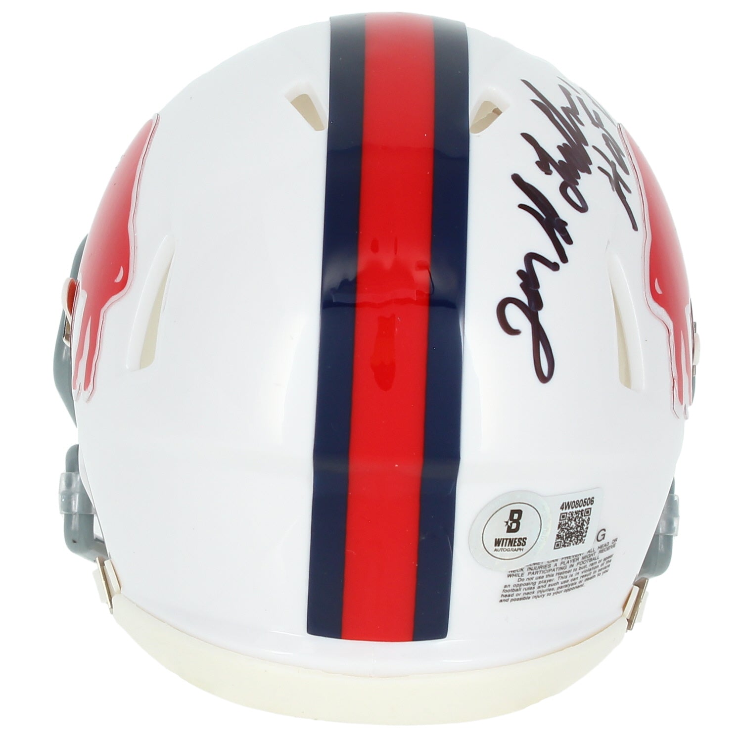 Joe DeLamielleure Autographed/Inscribed "HOF 03" Buffalo Bills 1965-73 Throwback Speed Mini Helmet Beckett