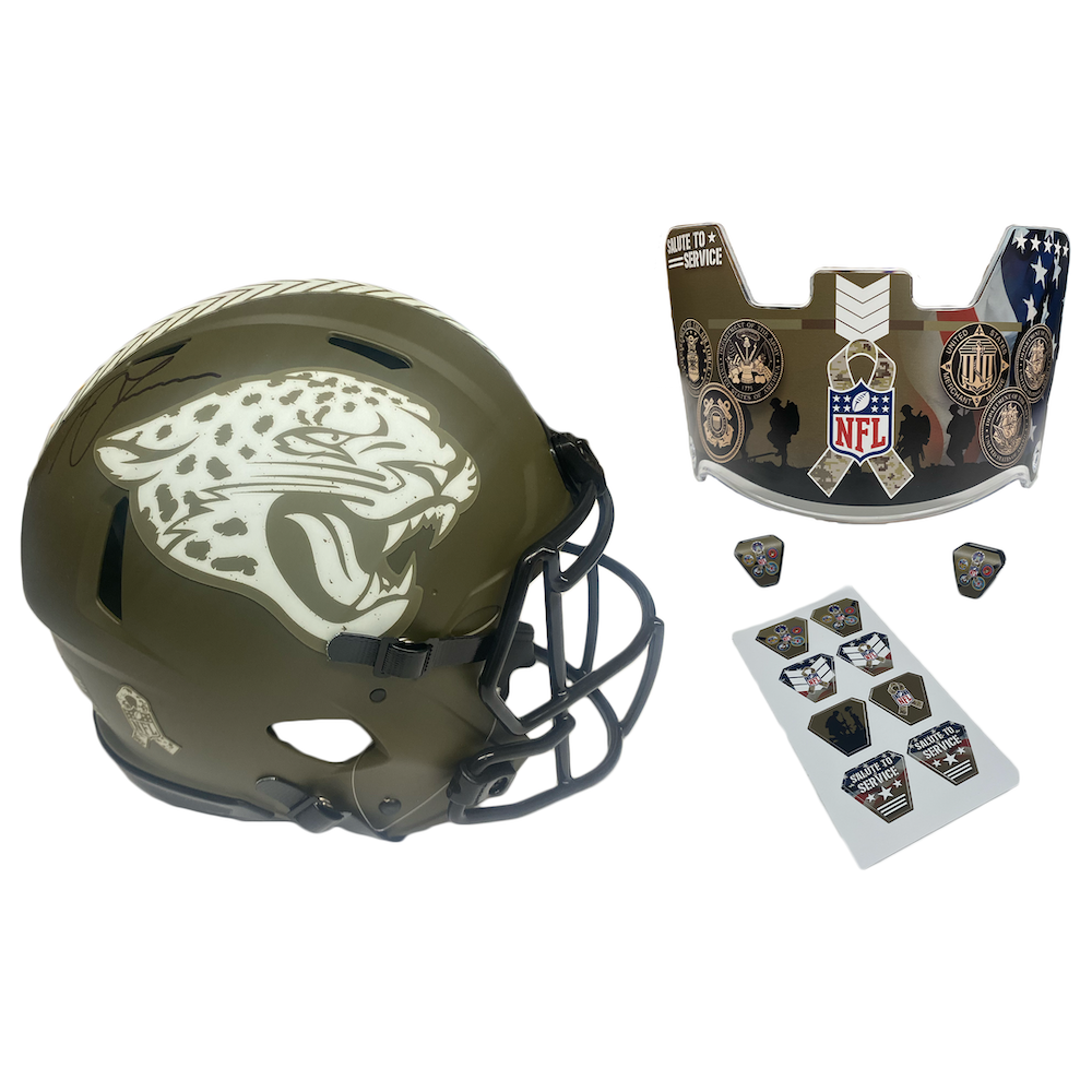 TREVOR LAWRENCE Autographed Jaguars STS Military Seal Visor Authentic Helmet FANATICS