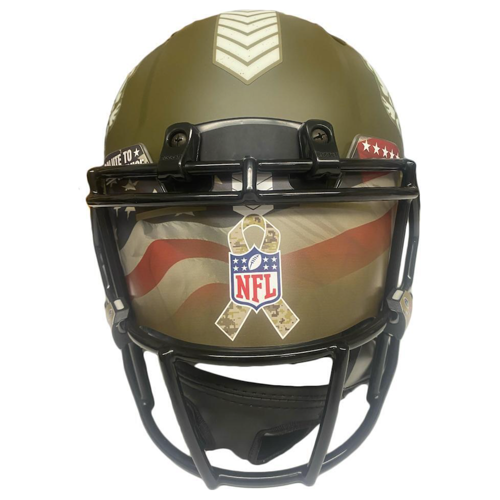 JAYLEN WADDLE Autographed Miami Dolphins STS Military Ribbon Visor Authentic Helmet FANATICS