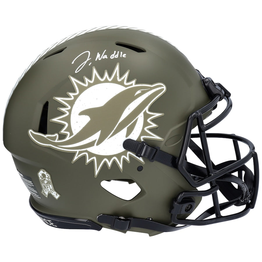 JAYLEN WADDLE Autographed Miami Dolphins Dolphins Salute To Service Authentic Helmet FANATICS