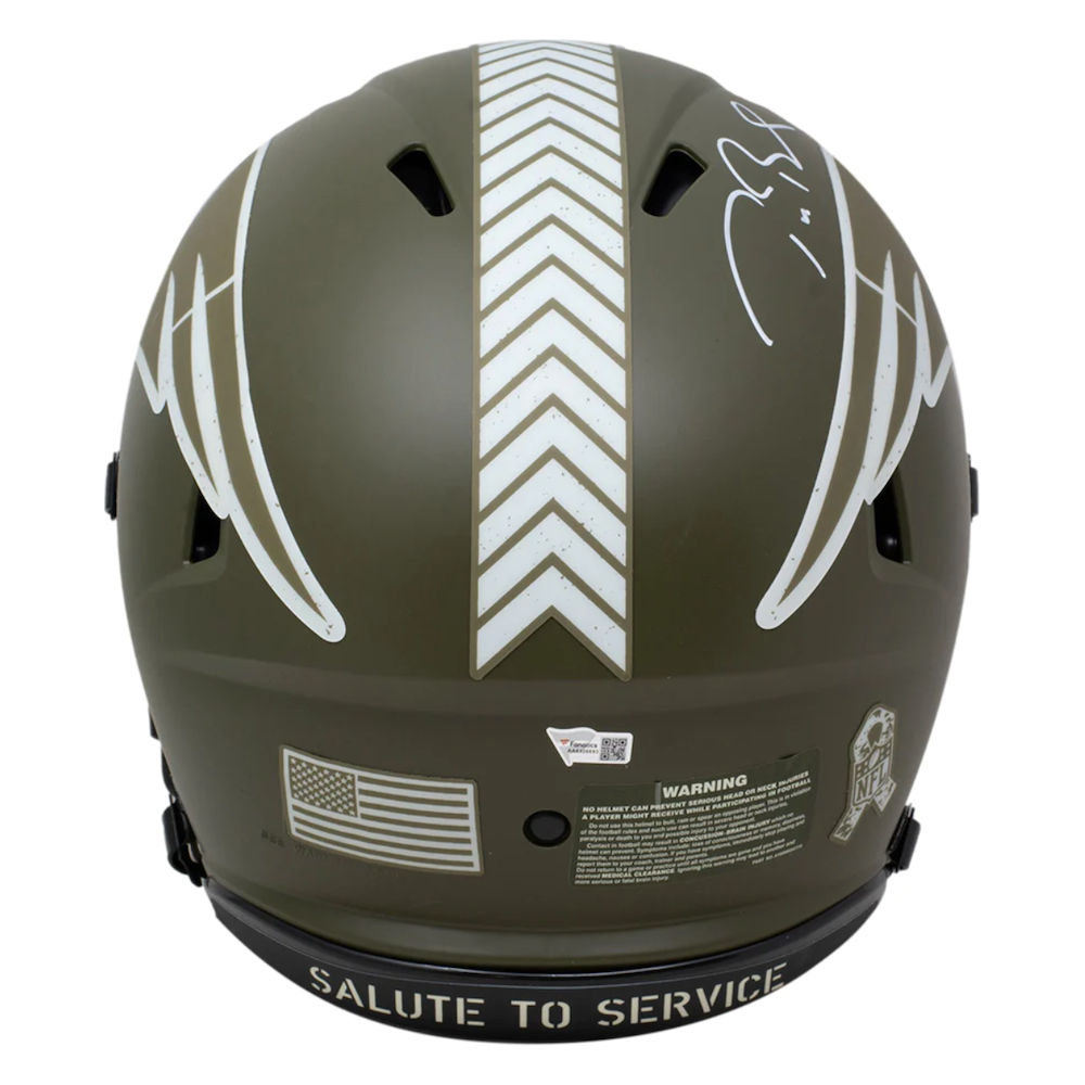 TOM BRADY Autographed Patriots Salute to Service Speed Authentic Helmet FANATICS