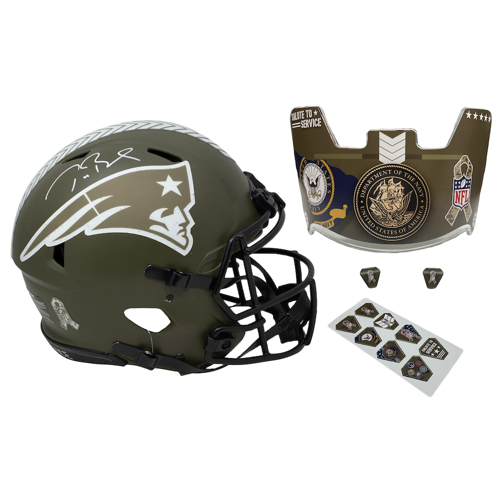 Tom Brady Autographed Patriots STS - Navy Ed. - Speed Authentic Helmet Fanatics