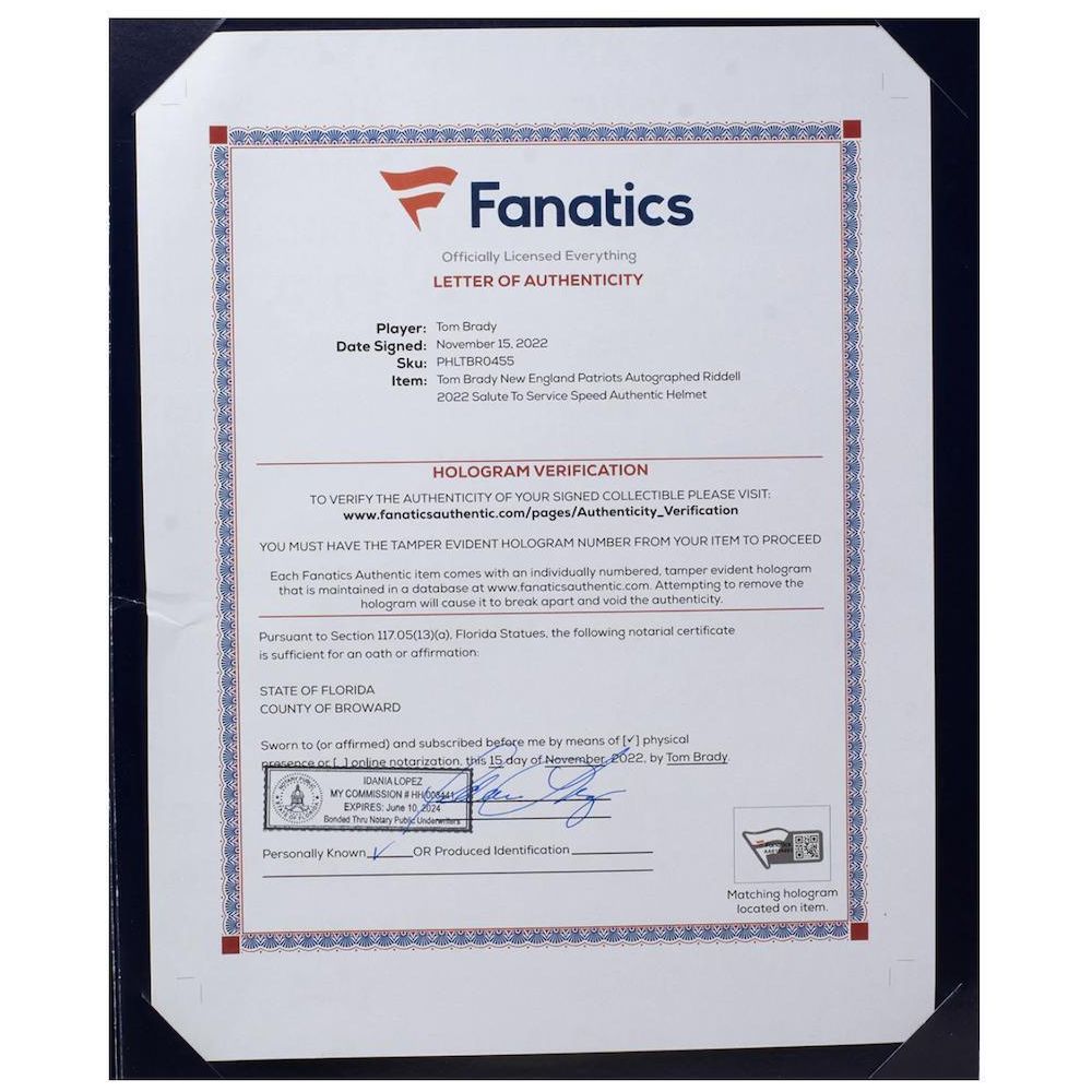 Tom Brady Autographed Patriots STS - Navy Ed. - Speed Authentic Helmet Fanatics