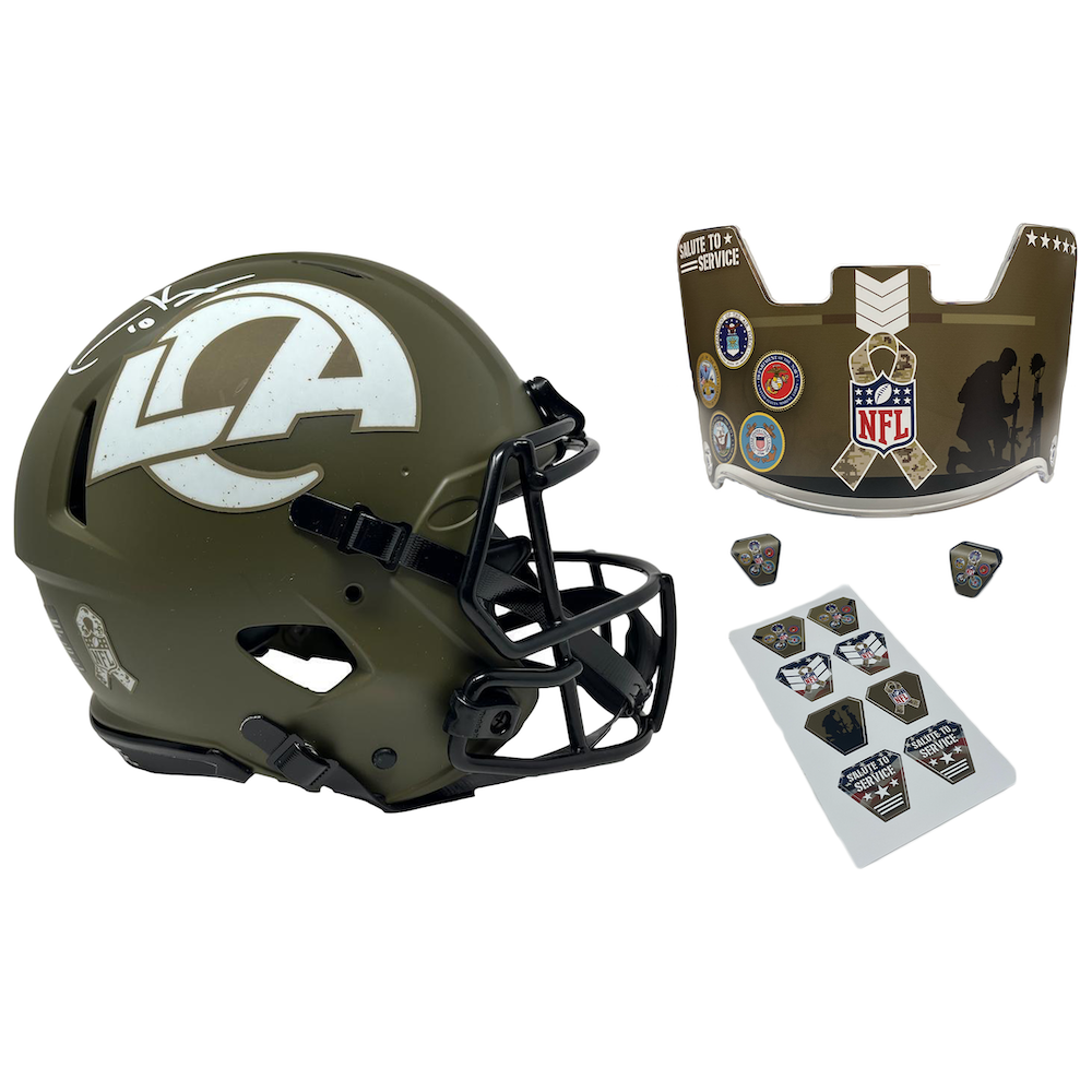 Cooper Kupp Autographed Rams STS Military Visor Authentic Speed Helmet Fanatics