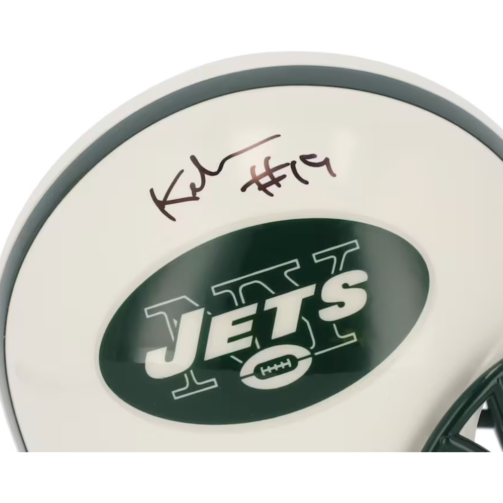 KEYSHAWN JOHNSON Autographed New York Jets Mini Helmet FANATICS