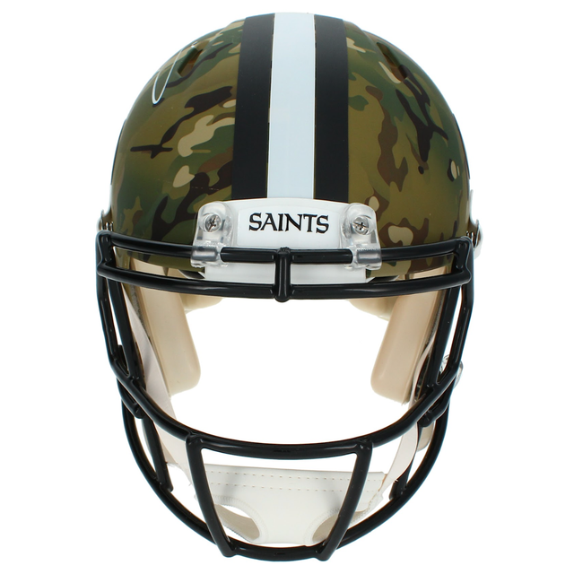Ricky Williams Autographed New Orleans Saints Camo Authentic Speed Helmet Beckett